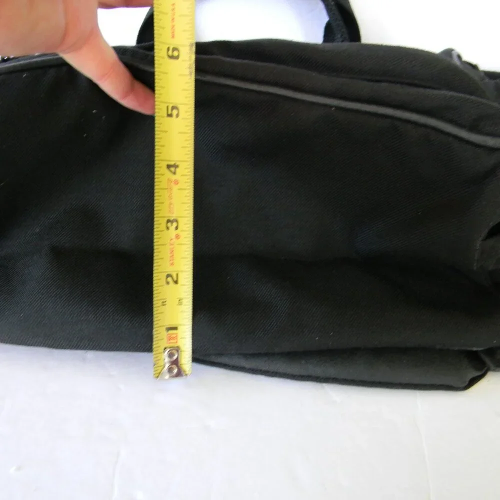 LL Bean BLACK Messenger Laptop Commuter Shoulder Bag Padded Organizer Pocket